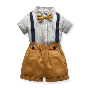 SUM57儿童婚纱套装绅士夏季时尚男婴服装套装派对生日儿童男童服装上衣