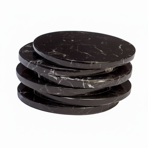 ที่รองแก้วคริสตัลคุณภาพสูงสำหรับเป็นของขวัญงานฝีมือทำจากหินที่รองแก้วหินอ่อนสีดำสำหรับดื่มหินธรรมชาติบำบัดขายส่ง - Product Image 1