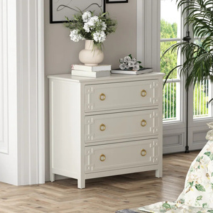 Antique <strong>Designs</strong> White Wooden Chest of 3 Drawers <strong>Closet</strong> With Drawers Dresser of Drawers Wardrobe Cabinet Furniture - Product Image 1