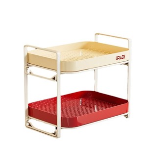 Abepc Double Layer Tea Cup Storage Rack Plastic Office Organizer <b>Desktop</b> <b>Standing</b> Type Rectangle Modern Luxury Style - Product Image 5