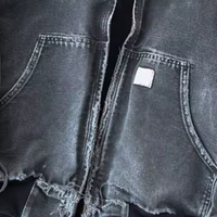 Veste à capuche vintage pour homme des années 90 en coton délavé, coupe oversize, noir délavé, avec fermeture éclair, style streetwear, lettres brodées, vêtement d'extérieur rétro