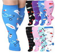 Chaussettes de compression style infirmière pour femmes Bas de compression pour la course, l'athlétisme, les soins infirmiers
