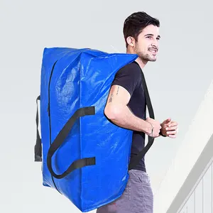 बैग पार सीमा यात्रा बड़ी क्षमता लोड असर सड़ सकने प्लास्टिक बुना बैग चलती बैग