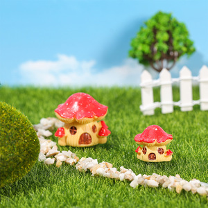 Casas de Resina con Forma de Hongo, Adornos de Jardín en Miniatura, Decoración Roja para Interiores y Exteriores, Pequeñas y Grandes, Independientes - Product Image 2