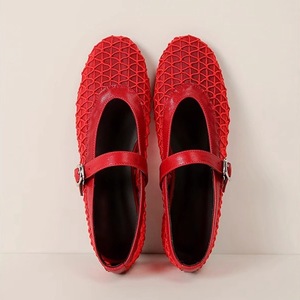 Nuove Scarpe <span class=keywords><strong>Ballerine</strong></span> da <span class=keywords><strong>Donna</strong></span> 2026 alla Moda, Traspiranti in Rete, Modello Mary Jane Scavato, con Fibbia, in Gomma, Colore Solido, per Primavera - Product Image 3