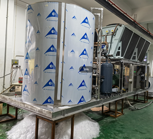 La macchina per il ghiaccio in scaglie di acqua di mare ICEUPS 25ton installa su isola per la lavorazione del pesce - Product Image 6