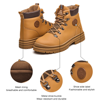 Chaussures de sécurité d'hiver unisexe AOYU anti-écrasement, imperméables, avec embout en acier/composite, pour usine, en toile, daim, doublure fourrure, semelle en caoutchouc, OEM