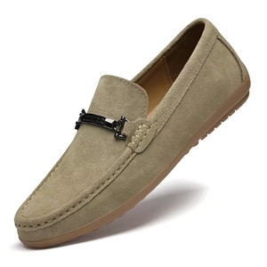 Chaussures bateau décontractées pour hommes, grandes tailles, en cuir véritable, saison été/printemps, dessus en daim, semelle intérieure - Product Image 3