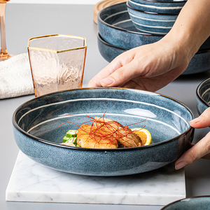 Platos Redondos de Porcelana para Postre y Ensalada, Plato de Cerámica Moderno, Vajilla de Cerámica, Lonchera, Juego de Vajilla para el Hogar y la Cocina - Product Image 3