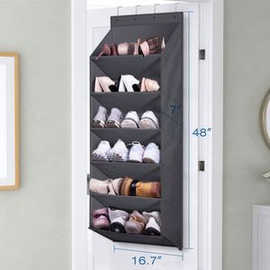 Heavy Duty Organizador De Sapateira Suspensa Deep Pockets Over the Door Hanging Shoe Rack Organizer with <b>Hooks</b> - Product Image 3