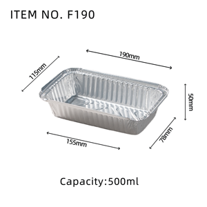 Forma Retangular Descartável de 500ml para Pão, Prata, de Alumínio, para Assar, Recipiente de Alimentos, para Viagem, Almoço, com Tampa Estampada de Natal - Product Image 2