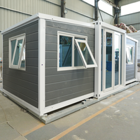 Maison conteneur pliable compacte à double aile de 10 pieds à faible coût, capsule habitable préfabriquée extensible, bureau, hôtel