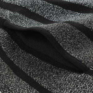 Vestido de punto y ganchillo estilo vintage de alta calidad para mujer, sin mangas, con cuello redondo, hasta la rodilla, a rayas, con cintura natural y corte en A. - Product Image 4