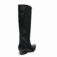 Bottes pour femmes, nouveau style d'automne : bottes noires rétro à talon épais, bottes à porter avec un pantalon, bottes pointues longues