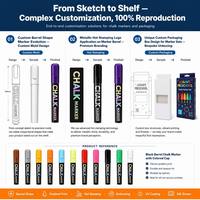 Marqueur de craie liquide OEM ODM 6 mm, ensemble de stylos effaçables à l'eau sans poussière pour tableau noir, couleur d'encre personnalisée, R&D de moules, fournitures de papeterie, marque commerciale