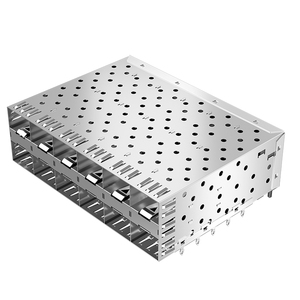 754775001 754775101 à travers trou presse Fit <span class=keywords><strong>240P</strong></span> 2x6 EMI blindé SFP Cage avec connecteur SFP - Product Image 1