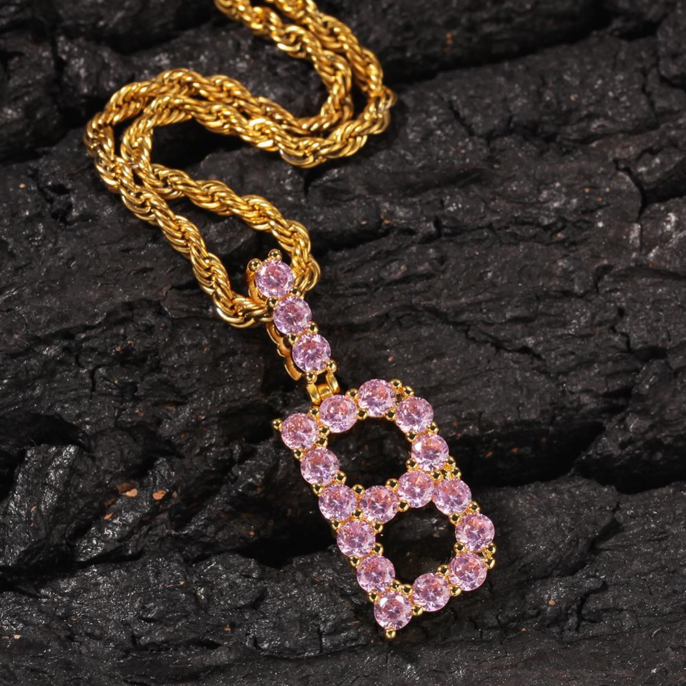 Oro + rosa (cadena de cuerda de 24 pulgadas)