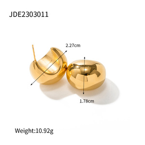 Boucles d'oreilles pendantes en forme de goutte d'eau pour femmes, design avancé Linfor, plaqué or 18 carats - Product Image 6