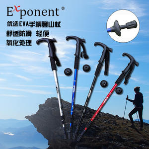ไม้เท้าเดินป่าอะลูมิเนียมอัลลอยด์รูปตัว T แบบ 3 ท่อน พร้อมด้ามจับ EVA สำหรับการเดินป่าและปีนเขา - Product Image 1