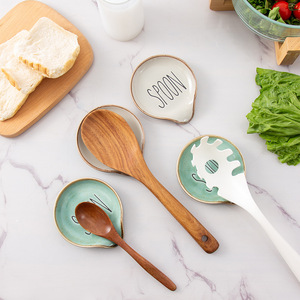 Reposacucharas de Cerámica Chaozhou, Cocido en Horno, Color Sólido, Ecológico, Solo Lavar a Mano, Para Uso Doméstico, Estilo Retro - Product Image 3