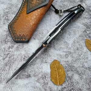 มีดพับ Damascus VG10 Core ระดับอุตสาหกรรม สำหรับกิจกรรมกลางแจ้ง กู้ภัย พกพา EDC ตั้งแคมป์ พร้อมปลอกหนัง - Product Image 3