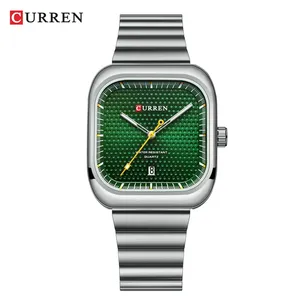 Relojes de Cuarzo Luminosos CURREN 8460 con Fecha, Reloj de Lujo, Regalo, Reloj de Pulsera Cuadrado de Moda con Correa de Acero Inoxidable para Hombre - Product Image 2