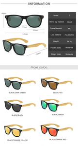 Gafas de Sol de bambú ecológicas con <span class=keywords><strong>lentes</strong></span> polarizadas de espejo Protección UV Gafas sostenibles y elegantes para actividades al aire libre - Product Image 3