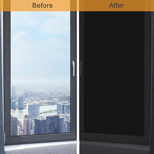 Venta caliente <span class=keywords><strong>para</strong></span> <span class=keywords><strong>Amazon</strong></span> Portable Sun Proof Cuttable Blackout Cortina 100% Poliéster Tejido Técnica Disponible en Silver Black Coa - Product Image 6