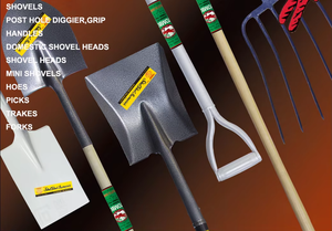 أدوات بناء حدائق زراعية شديدة التحمل جميع مجرفة حديقة مجرفة من الفولاذ الكربوني بمقبض - Product Image 3