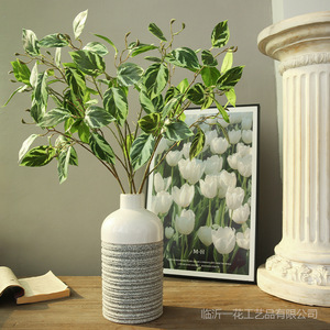 Yihua - Arte Floral, Hoja de Taro Artificial, Flor de Seda, Blanca, Verde, Roja, Amarilla, Decoración de Interiores para el Hogar, Estilo Nórdico Minimalista - Product Image 2