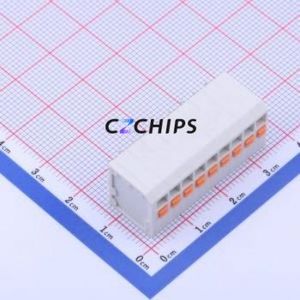 KF239-3.5-9P Spring Terminal Block Through hole Component (THT),P=3.5mm Connector 1x9P 3.5mm White 9P - Product Image 1