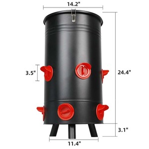 Jh-Mech Cho Ăn Gia Cầm Thùng Lớn Nhiệm Vụ Nặng Nề Freestanding 10 Cho Ăn Cổng 75 Lb Kim Loại Tự Động Trung Chuyển Cho Gà - Product Image 2