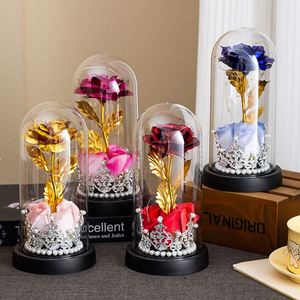 Eternal Rose Lamp Gold Foil Flower Glass <b>Shade</b> Ornament Creative Gift for Girlfriend on Qixi Valentine's Day - Product Image 6
