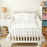 Housse de couette en lin à volants pour tout-petits, couverture de lit bébé ajustée, couvertures douces et respirantes en mousseline de coton pour filles et garçons, édredons en coton motif champignon