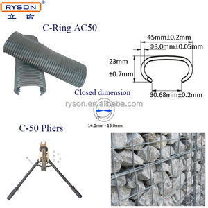 AC50 11 jauge haute résistance Galfan C-Clips Foshan fait attaches <span class=keywords><strong>de</strong></span> treillis métallique en <span class=keywords><strong>fer</strong></span> pour panier <span class=keywords><strong>de</strong></span> Gabion - Product Image 4