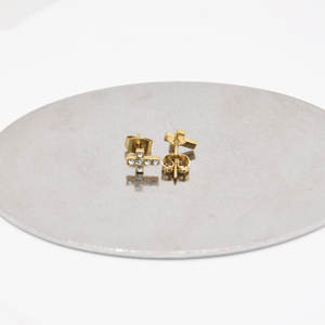 แฟชั่น <span class=keywords><strong>Huashan</strong></span> ชุบทองสแตนเลสผู้หญิงต่างหูเพทายข้ามชายแดนเรียบง่ายเครื่องประดับน่ารัก - Product Image 4