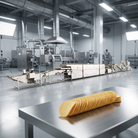 Industriële productielijn voor aardappelchips met continue frituurvorm voor het maken van chips met 100% identieke vorm