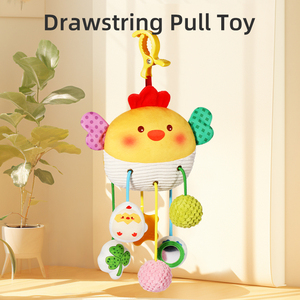Juguete Sensorial Musical Montessori para Bebés MILI, con Diseño de Pollito, con Cordón para Jalar, Relleno de Algodón PP, 100% Poliéster, para Cochecito/Silla de Auto/Cuna, de 0 a 7 Años - Product Image 1