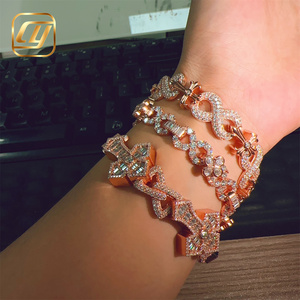 Pulsera de Plata de Ley 925 con Moissanita de 10, 12.5 y 13 mm, Joyería Hip Hop, Certificación GRA, Cadena Cubana, Pulsera con Cruz - Product Image 3