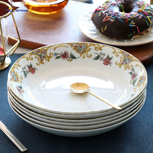 Assiette à fruits <span class=keywords><strong>en</strong></span> céramique de 6 à 12 pouces, vente <span class=keywords><strong>en</strong></span> <span class=keywords><strong>gros</strong></span>, prix abordable, avec décalcomanie personnalisée pour la décoration de la table à la maison et à l'hôtel - Product Image 2