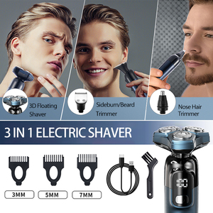 Rasoir rechargeable 4 en 1, lame flottante 3D, tondeuse à barbe, rasoir électrique pour homme, étanche, utilisation humide et sèche, visage, moustache - Product Image 2