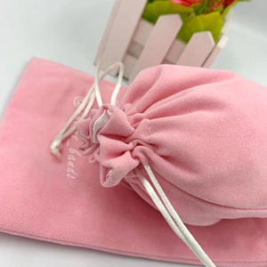 Sac de rangement en velours rose pour cadeaux, pochette promotionnelle, sac publicitaire en velours, sac cadeau réutilisable pour bijoux, vente en gros directe usine - Product Image 3
