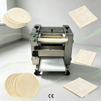 Usine de transformation de viande 	 Machine à étaler la pâte pour chapati, samosas, gyozas, wontons, rouleaux de printemps, et à presser les feuilles de pâte pour dumplings et le pain pita
