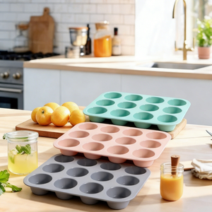 Molde de Silicona <span class=keywords><strong>para</strong></span> Muffins, 12 Tazas, Tamaño Completo, <span class=keywords><strong>Profesional</strong></span>, Antiadherente, Redondo, Reutilizable, Moldes <span class=keywords><strong>para</strong></span> Cupcakes, Bandeja <span class=keywords><strong>para</strong></span> Muffins - Product Image 6