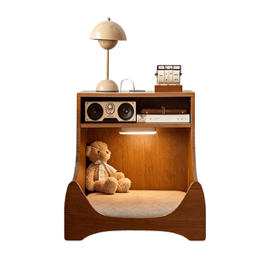 <span class=keywords><strong>Cama</strong></span> para Gatos de Diseño Moderno con Base de Madera Artificial, Carga Inalámbrica, Luz Nocturna LED, Gabinete de Almacenamiento Extraíble y Lavable para Gatos - Product Image 1