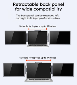 Monitor IPS portabel, 14 ''1920x1200 Full HD portabel ultra-tipis tampilan layar ganda/Multi dengan antarmuka Tipe C untuk belajar bermain game dan kerja - Product Image 3