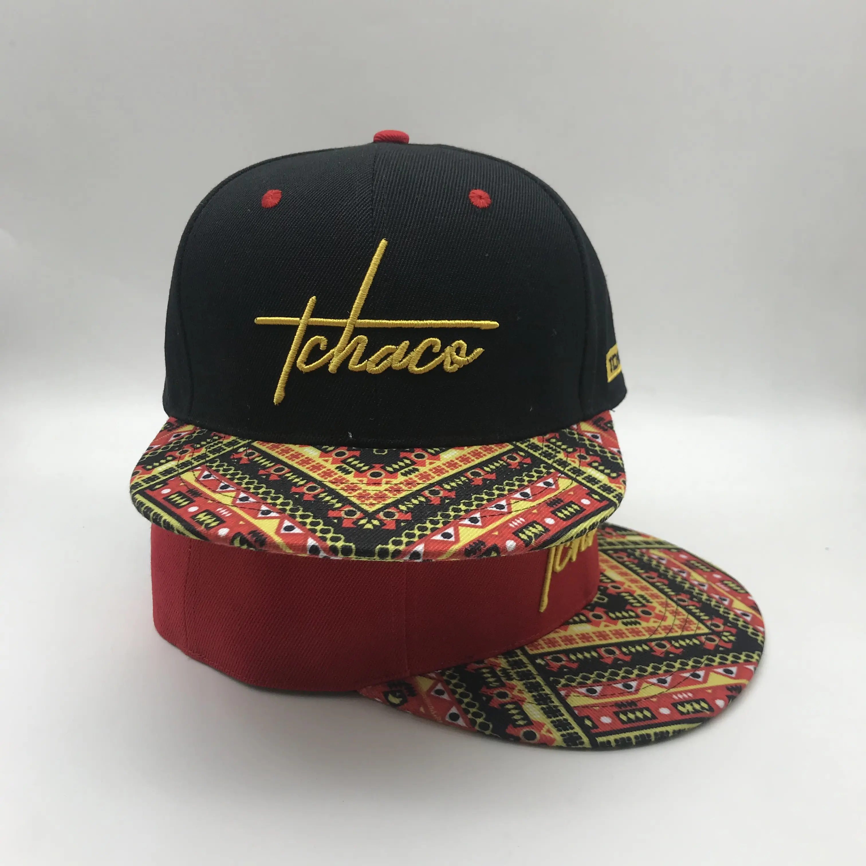 Großhandel Herrenmode Hip Hop Cap Baumwolle mit benutzer definierten gestickten Logo 3D-Sticktechnik Snapback Hut