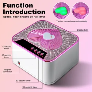 Lampe à LED UV pour ongles, 45 LED, lampe de séchage pour vernis gel, machine de séchage avec capteur automatique, lampe à LED UV en forme de cœur, outil de séchage - Product Image 5