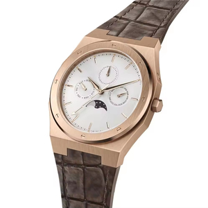 Reloj de Hombre de Moda con Cronógrafo, Caja de Acero Inoxidable de Alta Gama, Movimiento SR626SW, Correa de Cuero - Product Image 3
