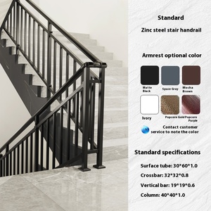 Pasamanos de pared con luz Led moderna Barandillas de escalera arqueadas de vidrio templado Diseño de barandilla de acero simple - Product Image 6